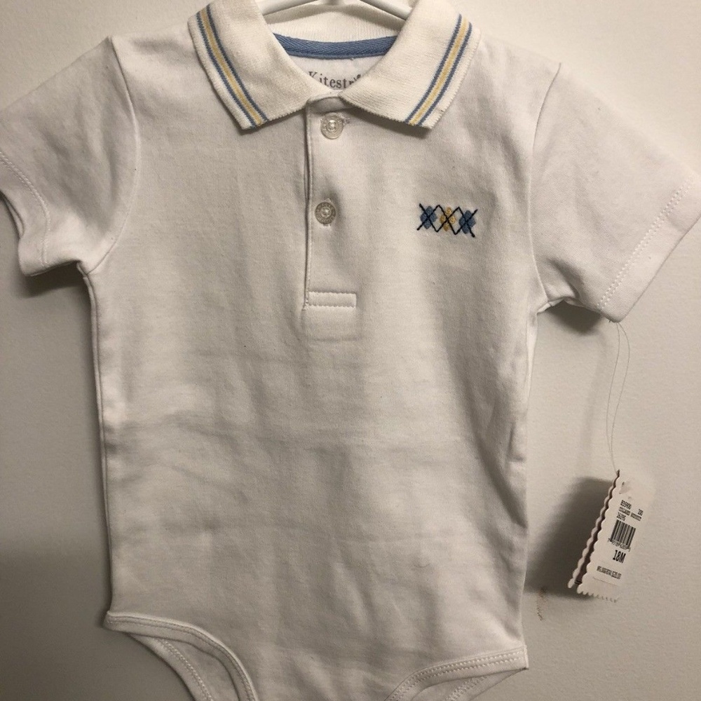NWT Hartstrings White Bodysuit Shirt Size 18M